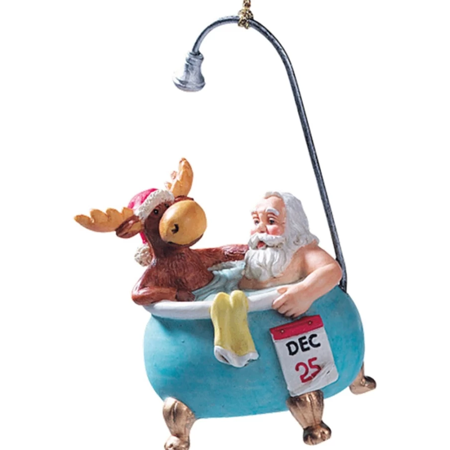 "Käthe Wohlfahrt Santa and Reindeer in Bathtub Christmas Decoration"