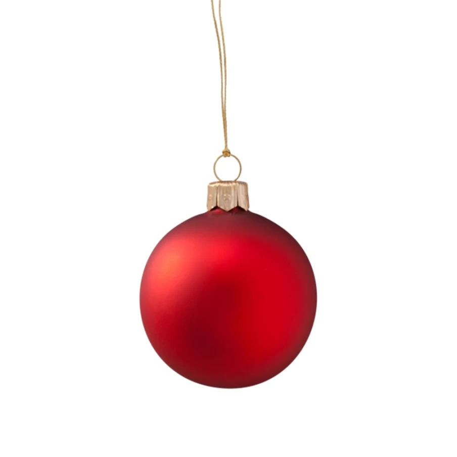 Käthe Wohlfahrt Matte Red Glass Bauble – 6cm Handmade Christmas Ornament