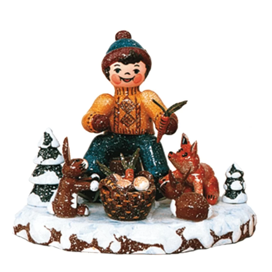 "Hubrig Volkskunst Winter Forest Animals Children's Collection – Handmade Wooden Toys"