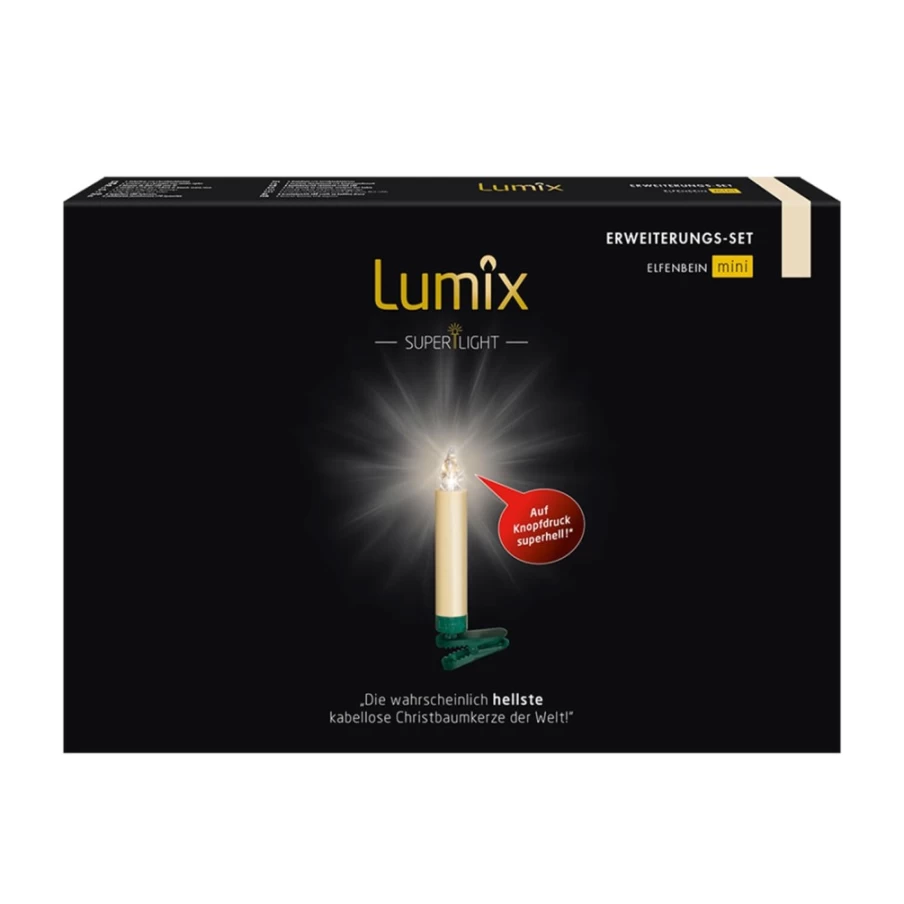 Krinner Ivory Mini Candles Set - Lumix Superlight 6 Pack for Home Decor