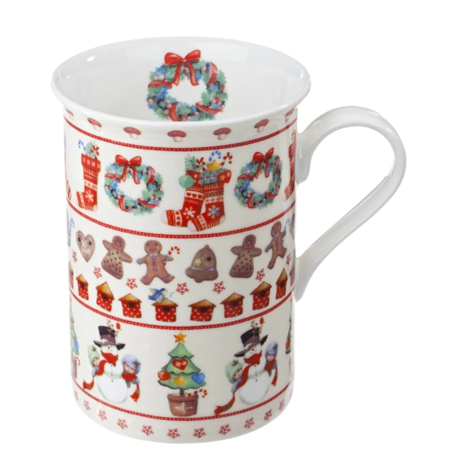 Käthe Wohlfahrt Winter Time Porcelain Mug - Handmade Christmas Themed Coffee Cup