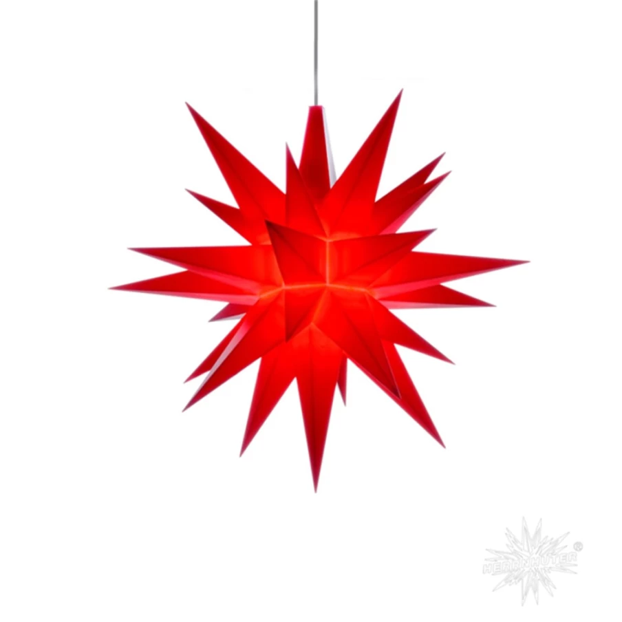 Herrnhuter Sterne Red Plastic Christmas Star Decoration, 5.12 Inch Traditional German Advent Star