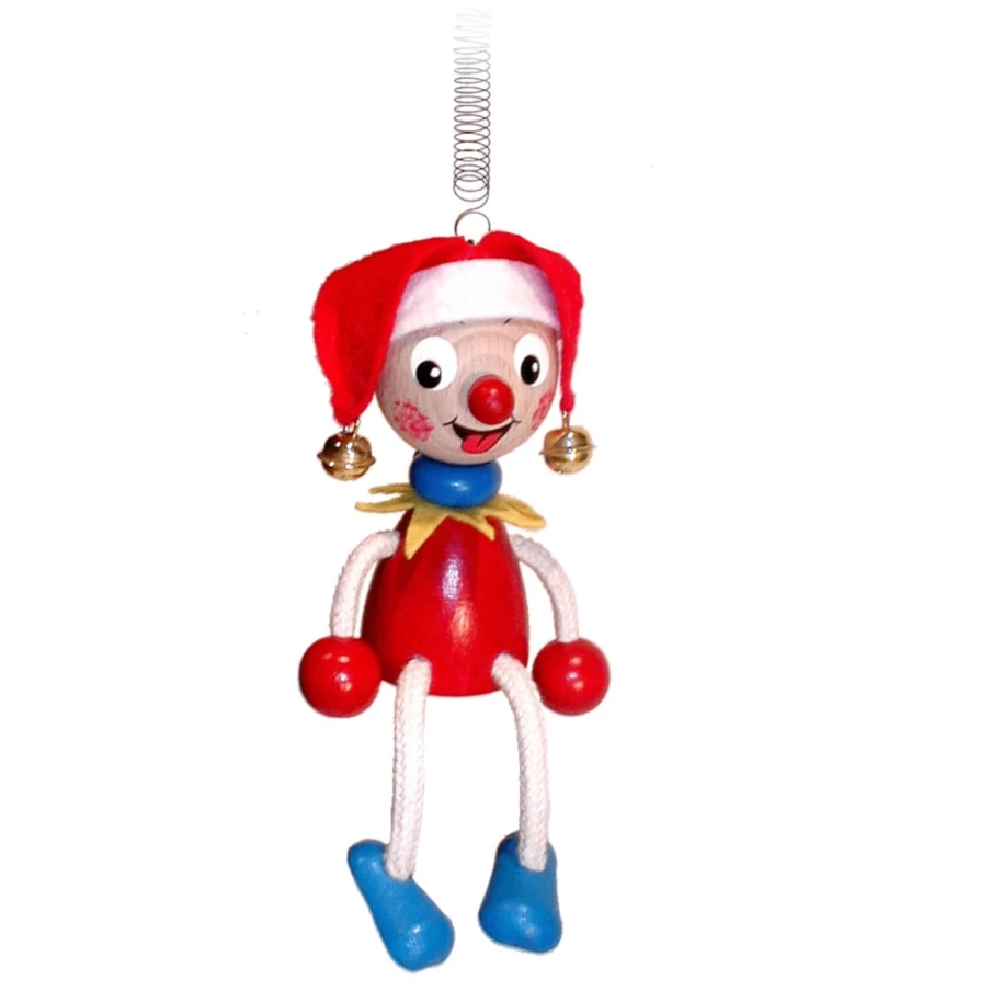 Käthe Wohlfahrt Handmade Swinging Jester Figurine - Collectible German Christmas Decoration