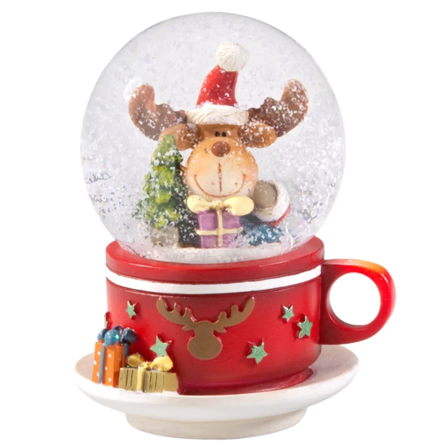 Käthe Wohlfahrt Moose Christmas Snow Globe Cup - Collectible Holiday Decorative Gift