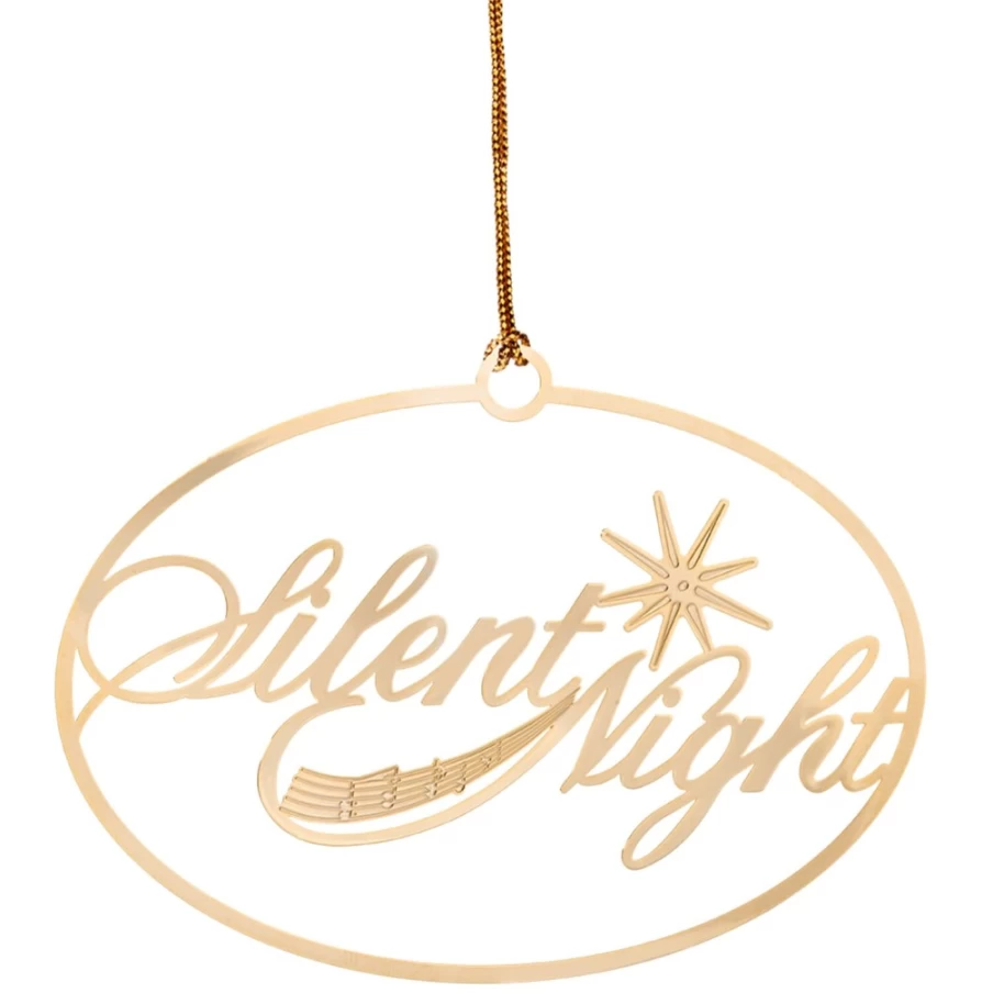Käthe Wohlfahrt Brass Christmas Ornament "Silent Night" - Handcrafted Holiday Decor