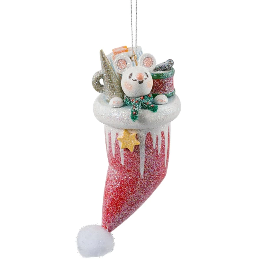 "Käthes Original Christmas Mouse Handmade German Ornament – Festive Holiday Decor"