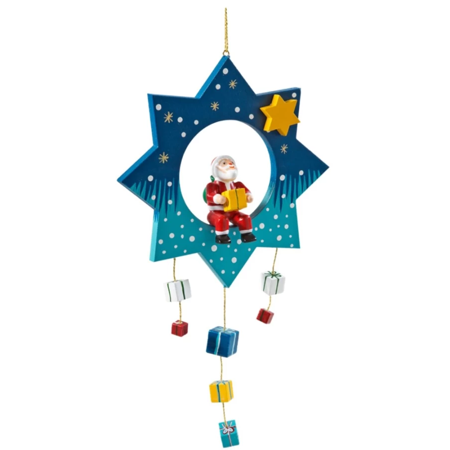 "Käthes Original Star With Santa Christmas Ornament – Handcrafted Holiday Decor"