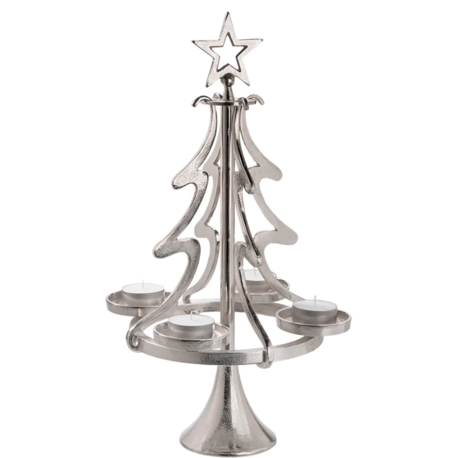 Käthe Wohlfahrt Fir Tree Christmas Candle Holder - Decorative Holiday Tealight Stand