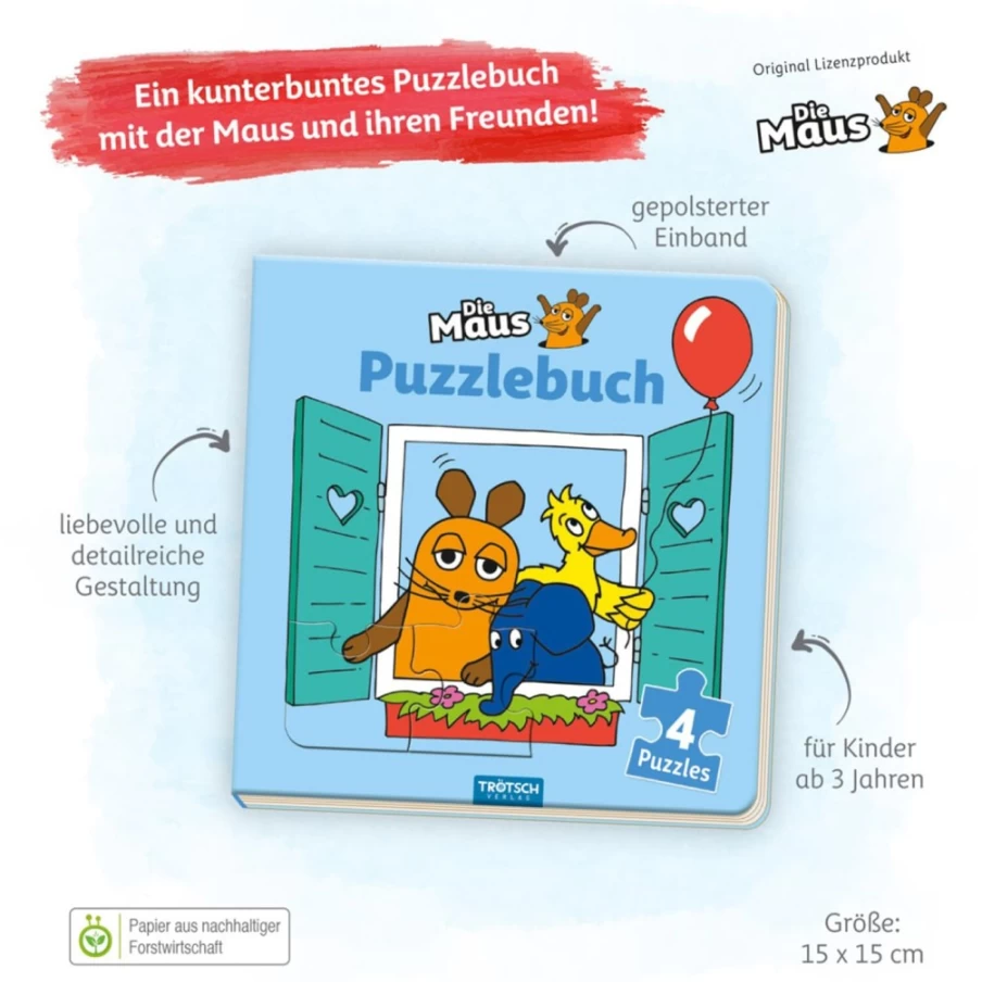 "The Mouse Puzzle Book Square – Fun Brain Teaser by Trötsch Verlag"
