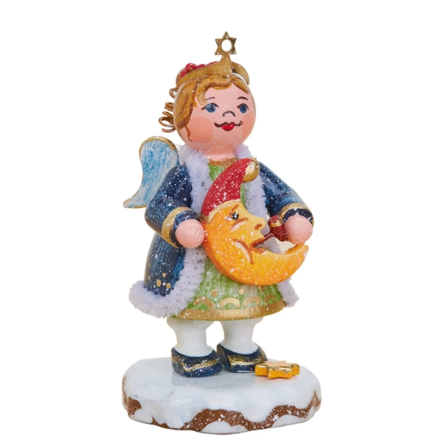"Hubrig Volkskunst Winter Children's Heaven'S Child 'In The Moonlight' Collectible Figurine"