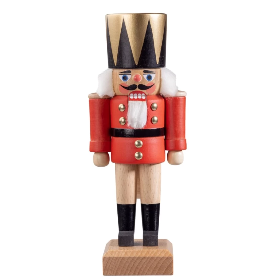 HODREWA Red King Nutcracker - 8.1 Inch Christmas Decoration, Handcrafted Soldier Figurine for Holiday Decor