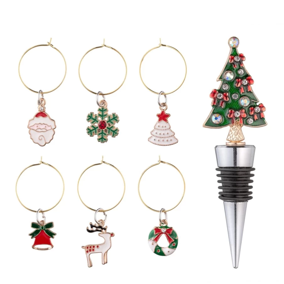 Käthe Wohlfahrt Christmas Tree Bottle Stoppers - Festive Holiday Wine Cork Set
