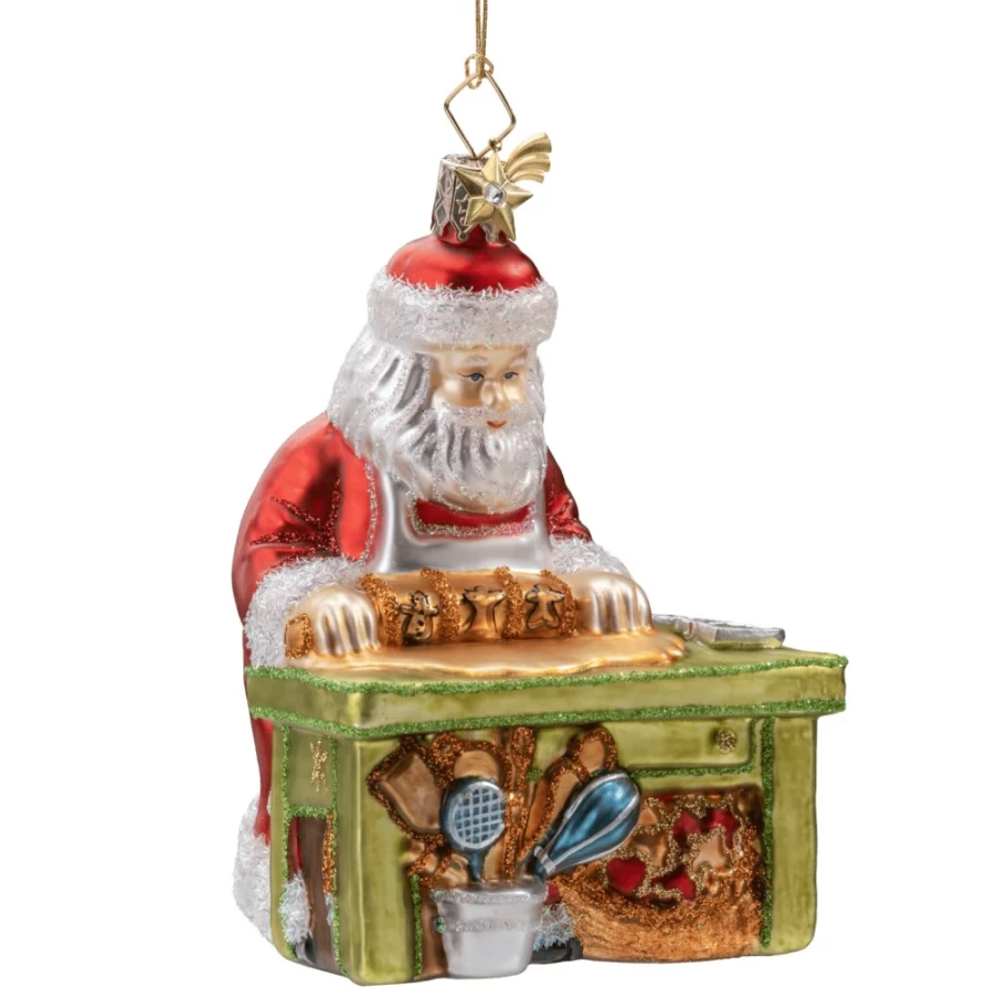 "Poesie in Glas Santa As Bakerman Christmas Figurine – Festive Holiday Decoration"