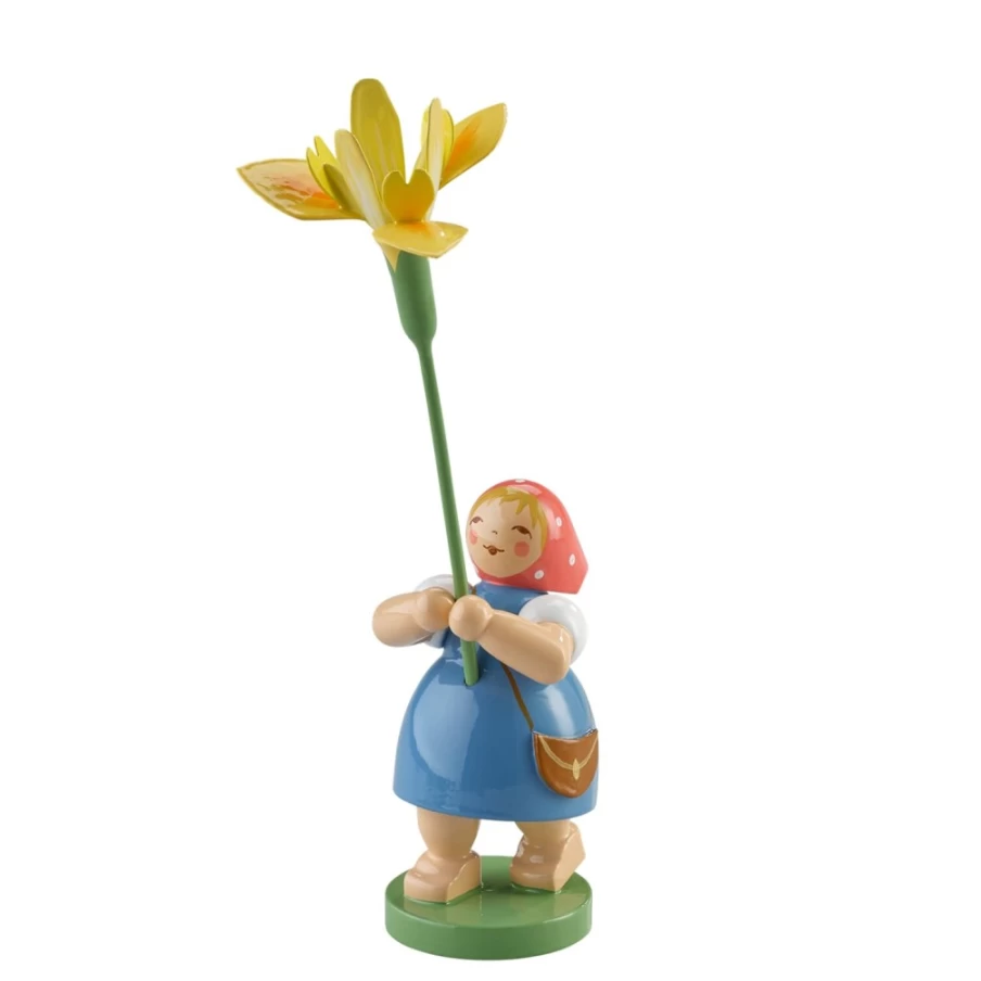 "WENDT & KÜHN Collectible Girl With Iris Figurine – Handcrafted German Porcelain Art"