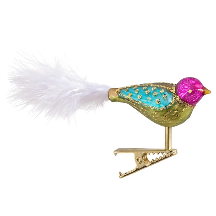 Poesie in Glas Colored Bird Green Decorative Glass Figurine