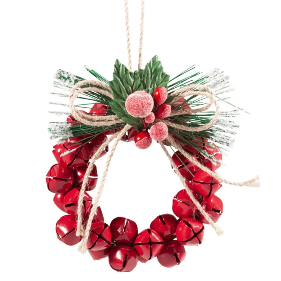 "Käthe Wohlfahrt Christmas Wreath With Decorative Bells – Handcrafted Holiday Decor"
