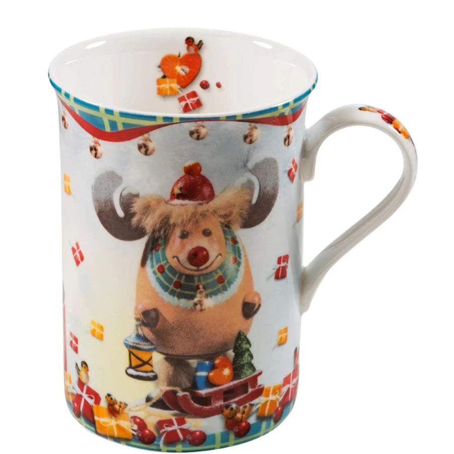 Käthe Wohlfahrt Christmas Porcelain Mug "Rudi, The Moose" Holiday Collectible