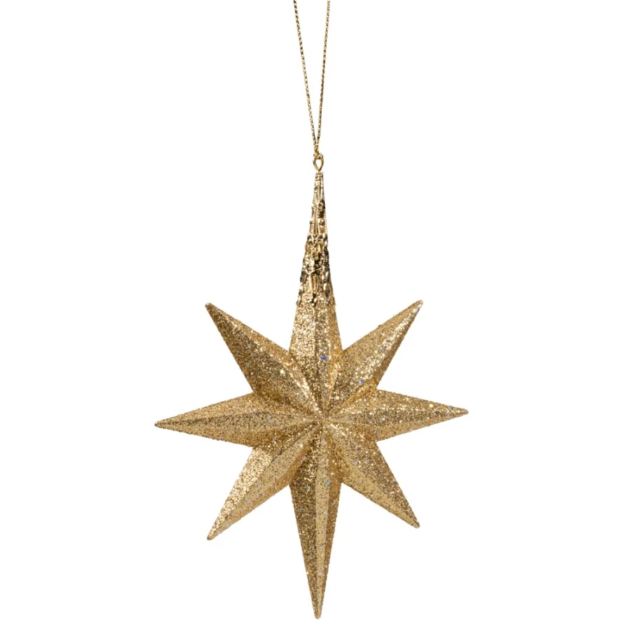 Käthe Wohlfahrt Gold Glitter Star - Festive Christmas Tree Ornament with Shimmering Sparkle