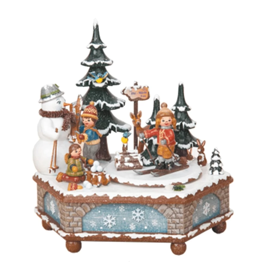 Hubrig Volkskunst Winter Time Musical Box - Handcrafted Music Box for Christmas Gifts & Collectibles