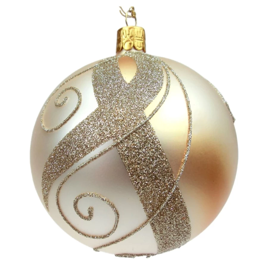 "Käthe Wohlfahrt Gold Decorated Glass Bauble – 8cm Christmas Ornament"
