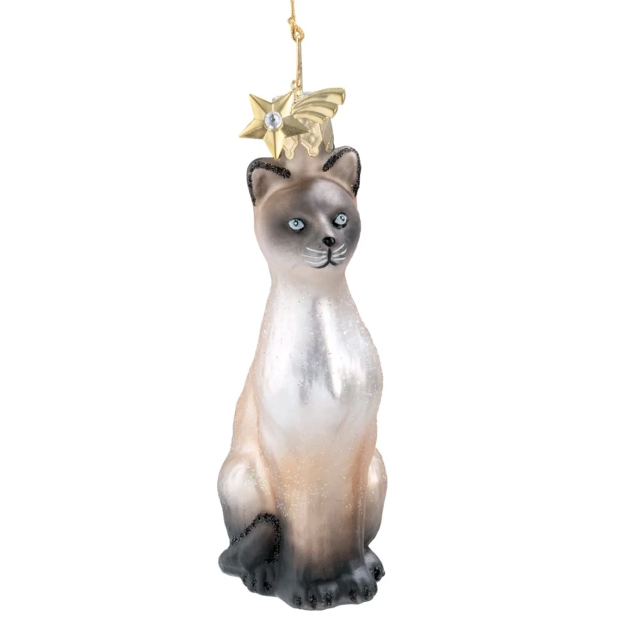 "Poesie in Glas Siamese Cat Figurine - Elegant Handcrafted Collectible"