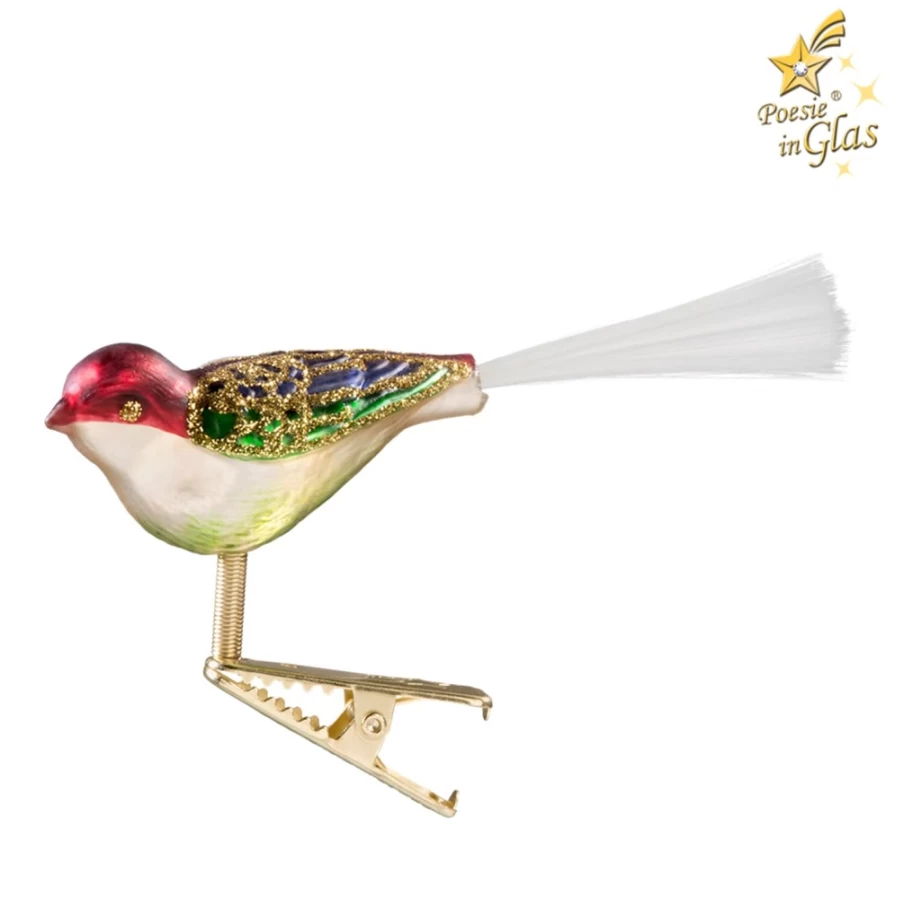 "Poesie in Glas Gold Multicolored Glass Bird Decorative Figurine"