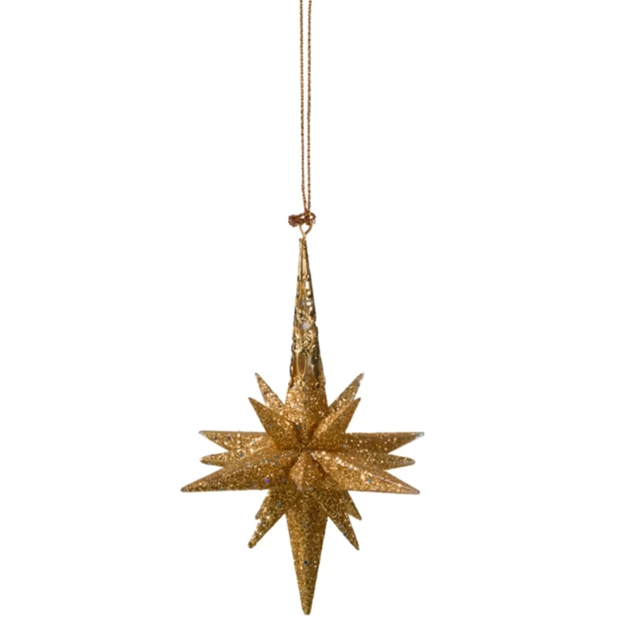 "Käthe Wohlfahrt Gold Glitter Star Christmas Decoration 10.5cm"