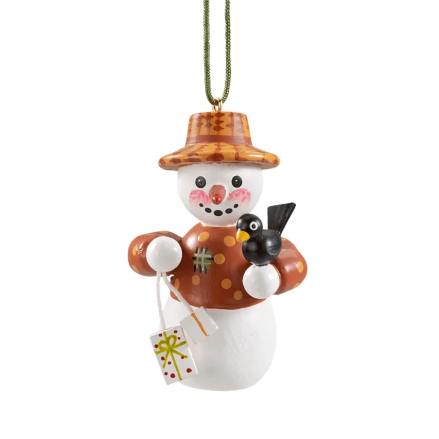 "Käthes Original Snowman with Black Bird Christmas Decoration"