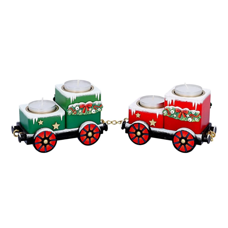 "Käthes Original Tealight Candle Holder 'Wagons Christmas Journey' - Festive Holiday Decor"