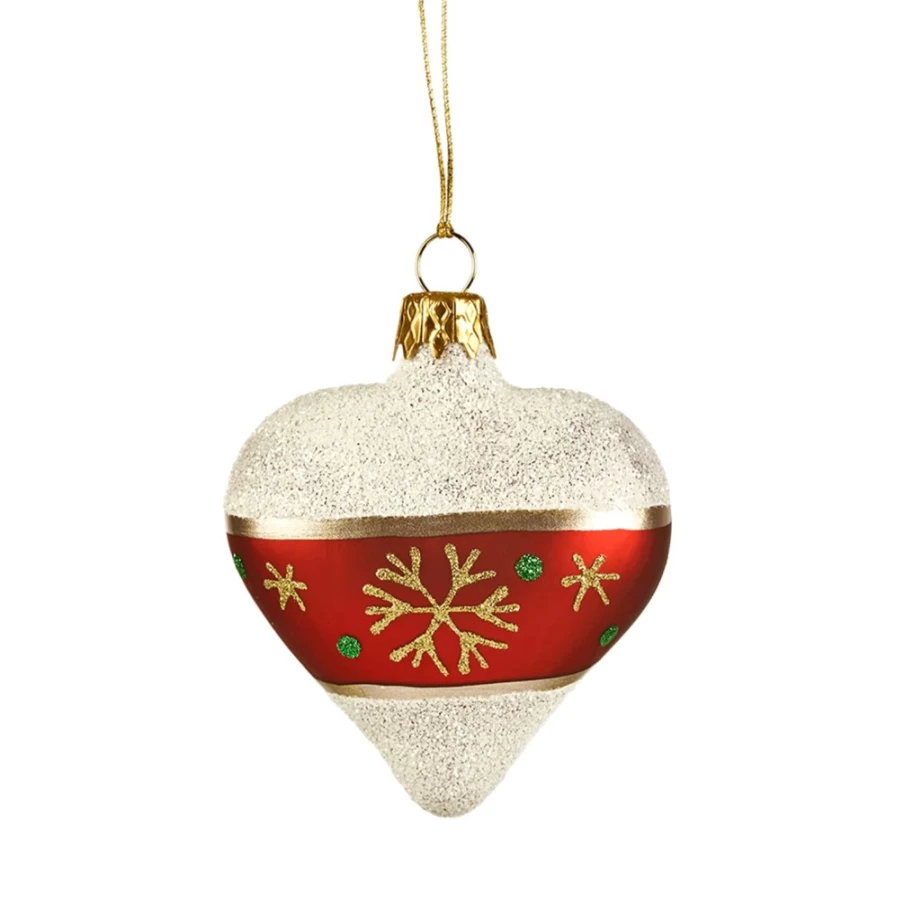 "Käthe Wohlfahrt Heart Frosty Ornament with Snowflakes – Christmas Decor"