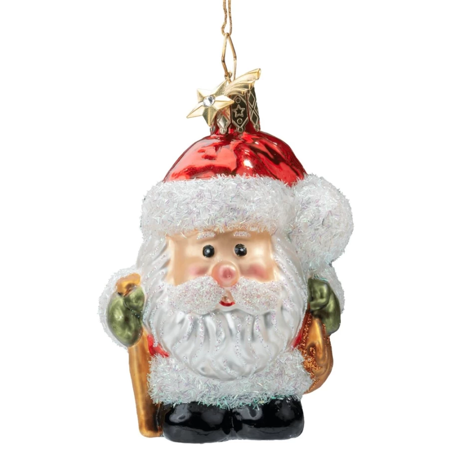 "Poesie in Glas Santa Claus Christmas Figurine - Handcrafted Holiday Decor"