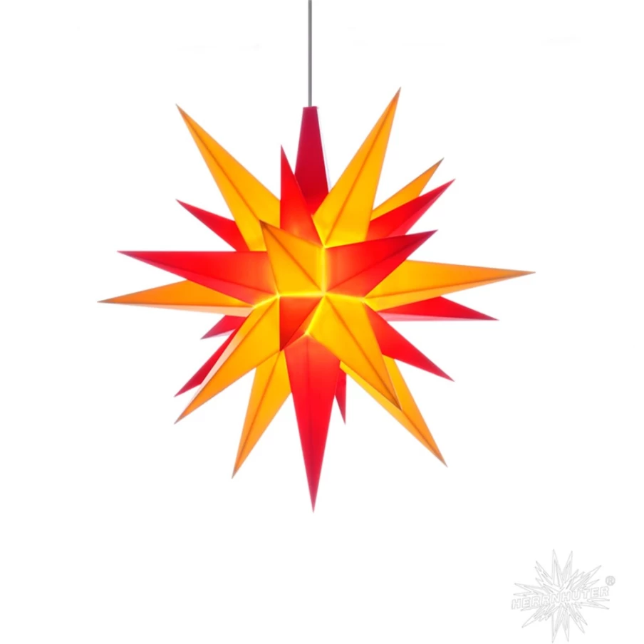 Herrnhuter Sterne 5.12 Inch Christmas Star Decoration, Yellow and Red Plastic Holiday Ornament