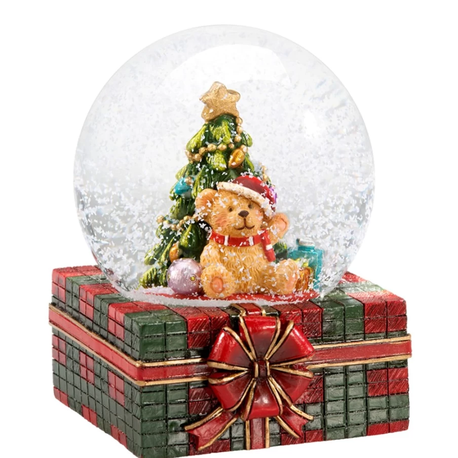 Käthe Wohlfahrt Christmas Snow Globe "Teddy's Surprise" Collectible Holiday Decoration