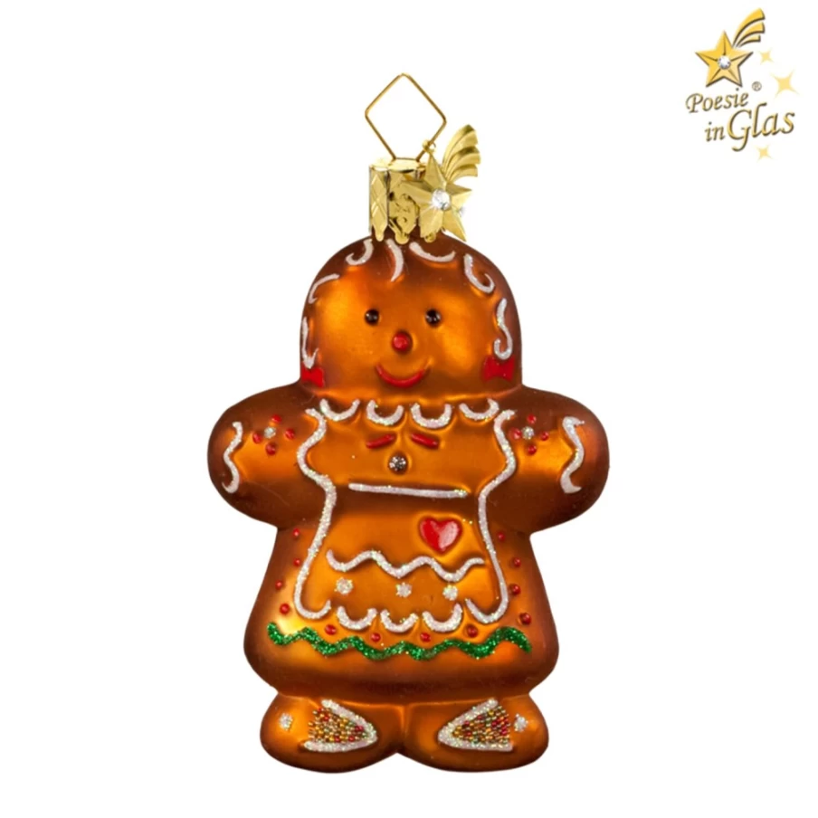 "Poesie in Glas Gingerbread Girl Scented Candle - Festive Holiday Aroma"