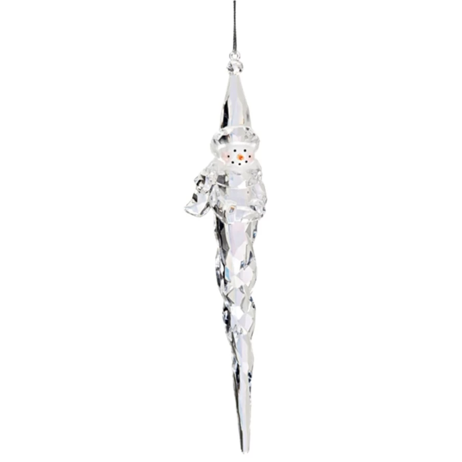 Käthe Wohlfahrt Acrylic Snowman Icicle Christmas Ornament - Handcrafted Holiday Decoration
