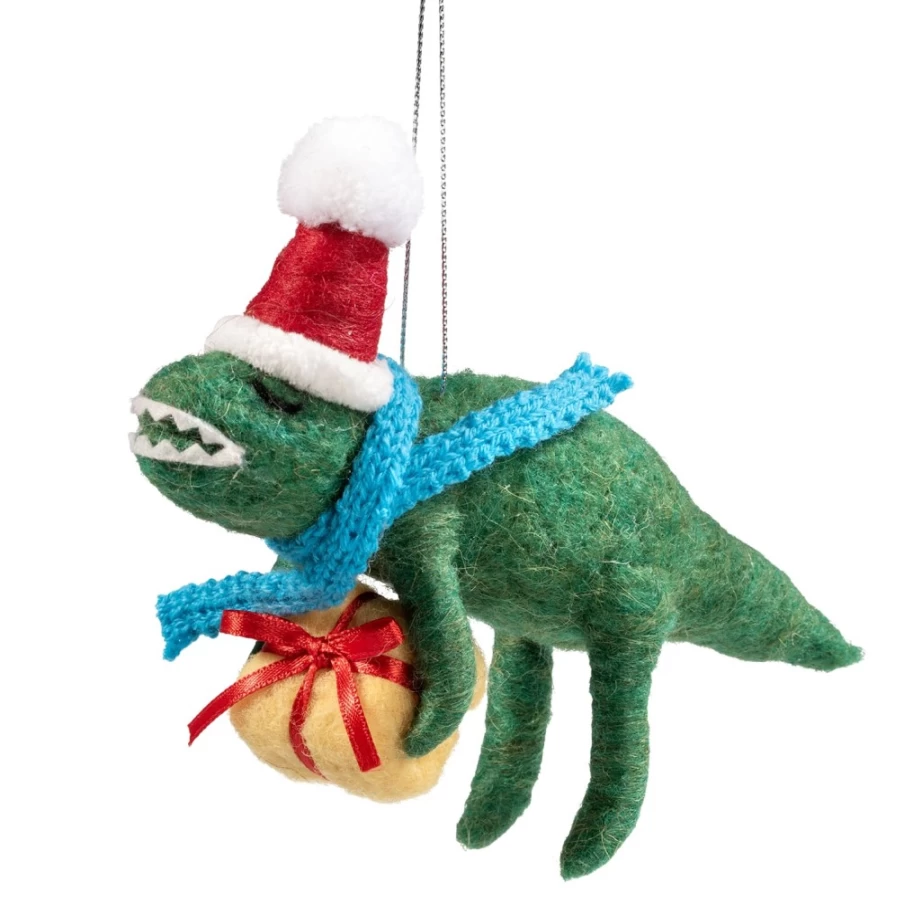 "Käthe Wohlfahrt Handmade Felt Dinosaur Plush Toy with Gift Box"