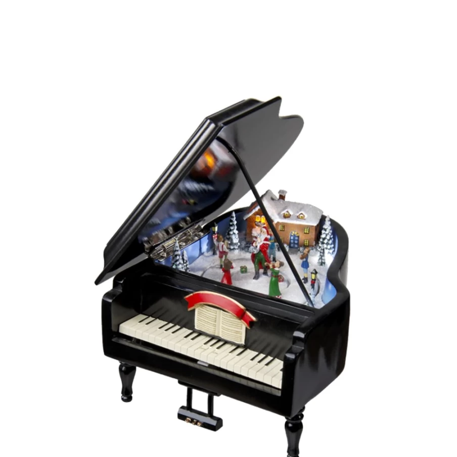 "Käthe Wohlfahrt Handcrafted Musical Piano Box – Elegant German Christmas Collectible"