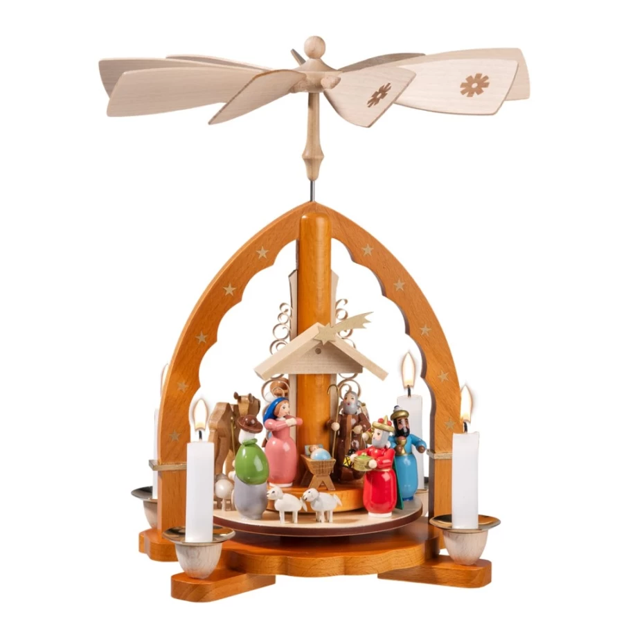 Käthes Original Nativity Pyramid "Birth Of Christ" Handmade Wooden Christmas Decor