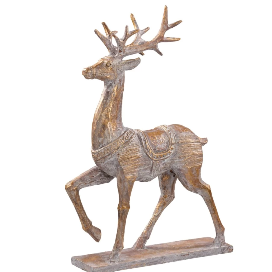 "Käthe Wohlfahrt Stag Antique Gold Christmas Ornament – Vintage Holiday Decor"