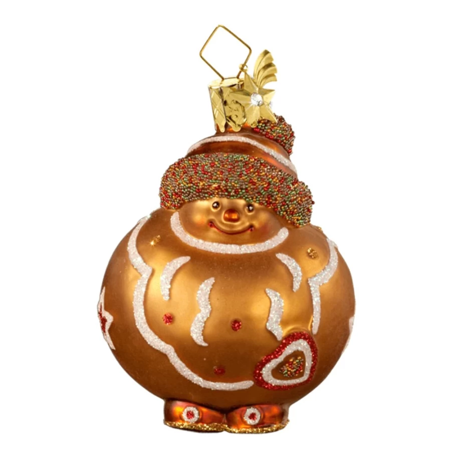 "Poesie in Glas Gingerbread Christmas Ornament - Festive Holiday Decor Ball"