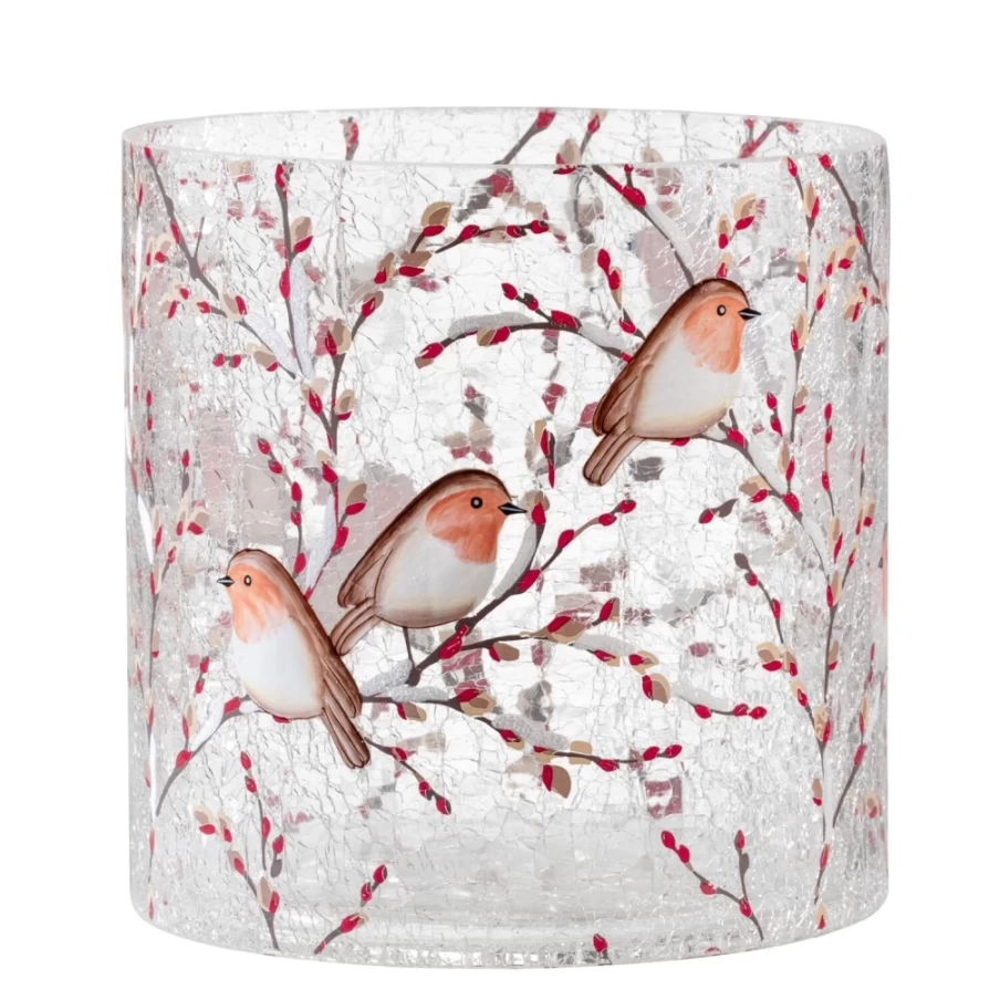 Käthe Wohlfahrt Robin Family Candle Holder – 15 cm Decorative Christmas Decor
