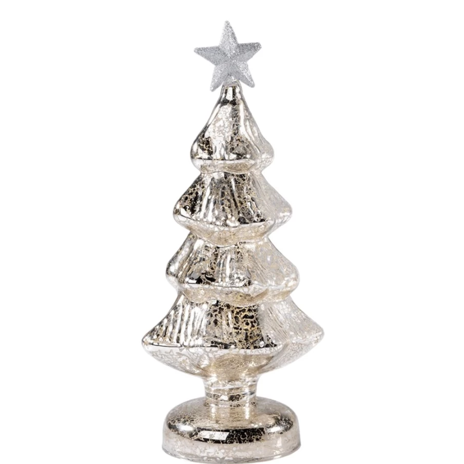 "Käthe Wohlfahrt Silver LED Glass Christmas Tree – Decorative Holiday Lighting"