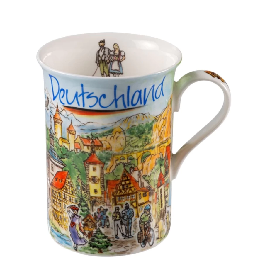 Hand-Painted Porcelain Mug "Germany" by Käthe Wohlfahrt – Traditional German Collectible Coffee Cup
