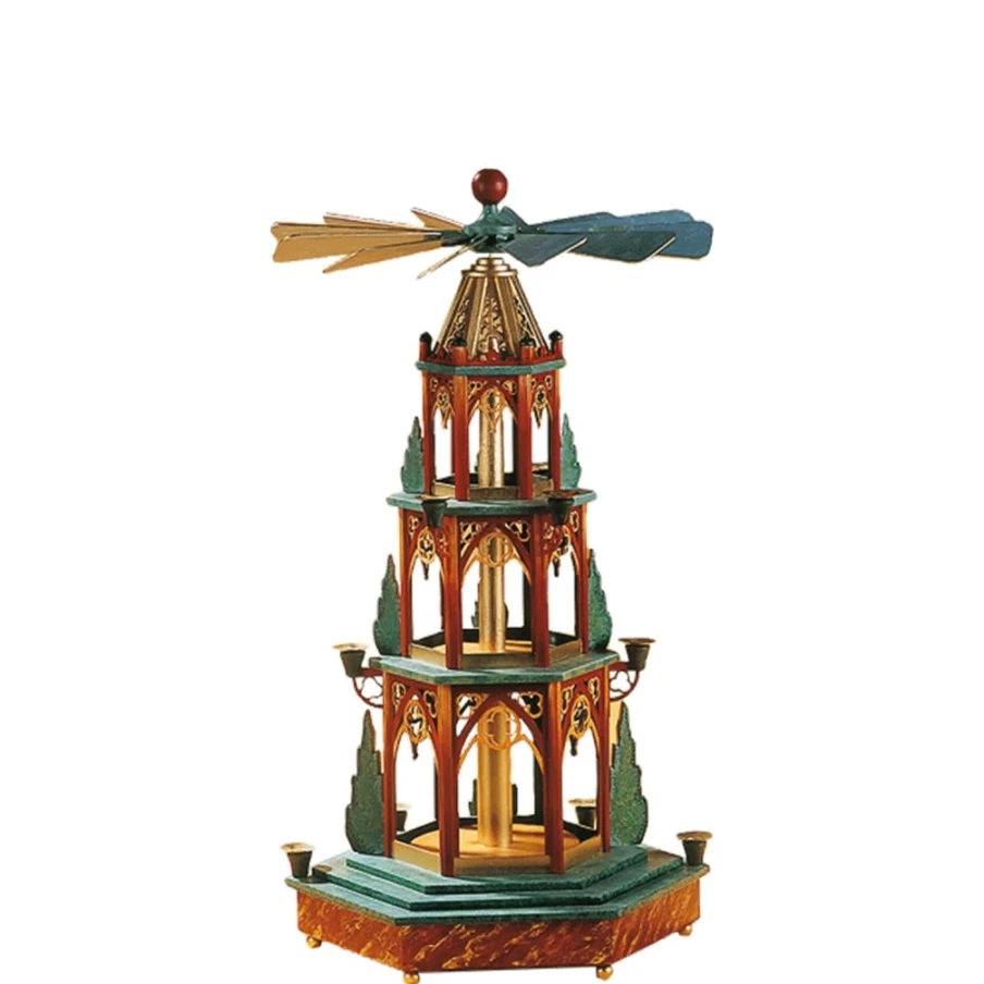 Kindertraum Christmas Pyramid "Holy Night" - Handmade German Wooden Nativity Decoration