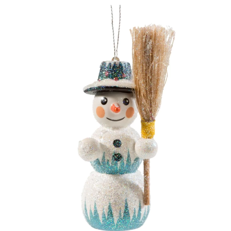 "Käthes Original Handcrafted Snowman With Broom Christmas Decoration"