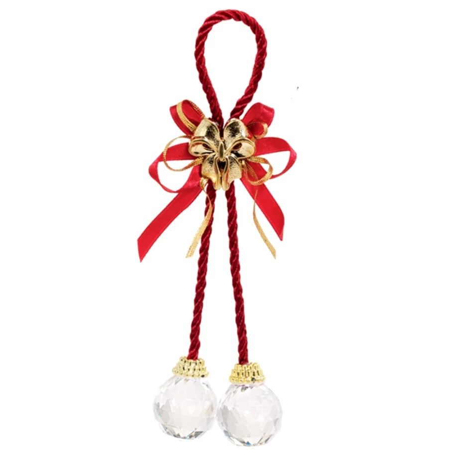 Käthe Wohlfahrt Decorative Cord in Bordeaux Red and Gold Trim for Christmas Ornaments
