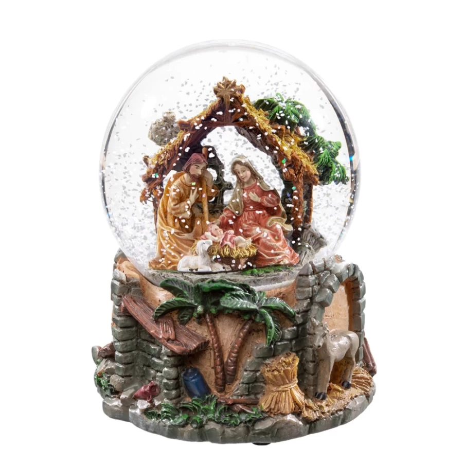 Käthe Wohlfahrt Holy Family Snow Globe - Handcrafted Christmas Nativity Scene Decoration