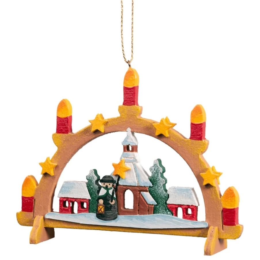 "Käthe's Original Seiffen Church Schwibbogen - Traditional German Christmas Arch Decoration"