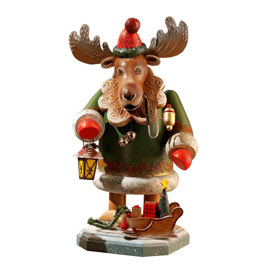Käthes Original Holzknoddl "Moose" Incense Smoker - Handcrafted Wooden Decorative Figure for Home & Gifts