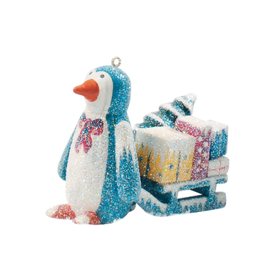 "Käthes Original Penguin With Sleigh - Handcrafted Christmas Figurine"